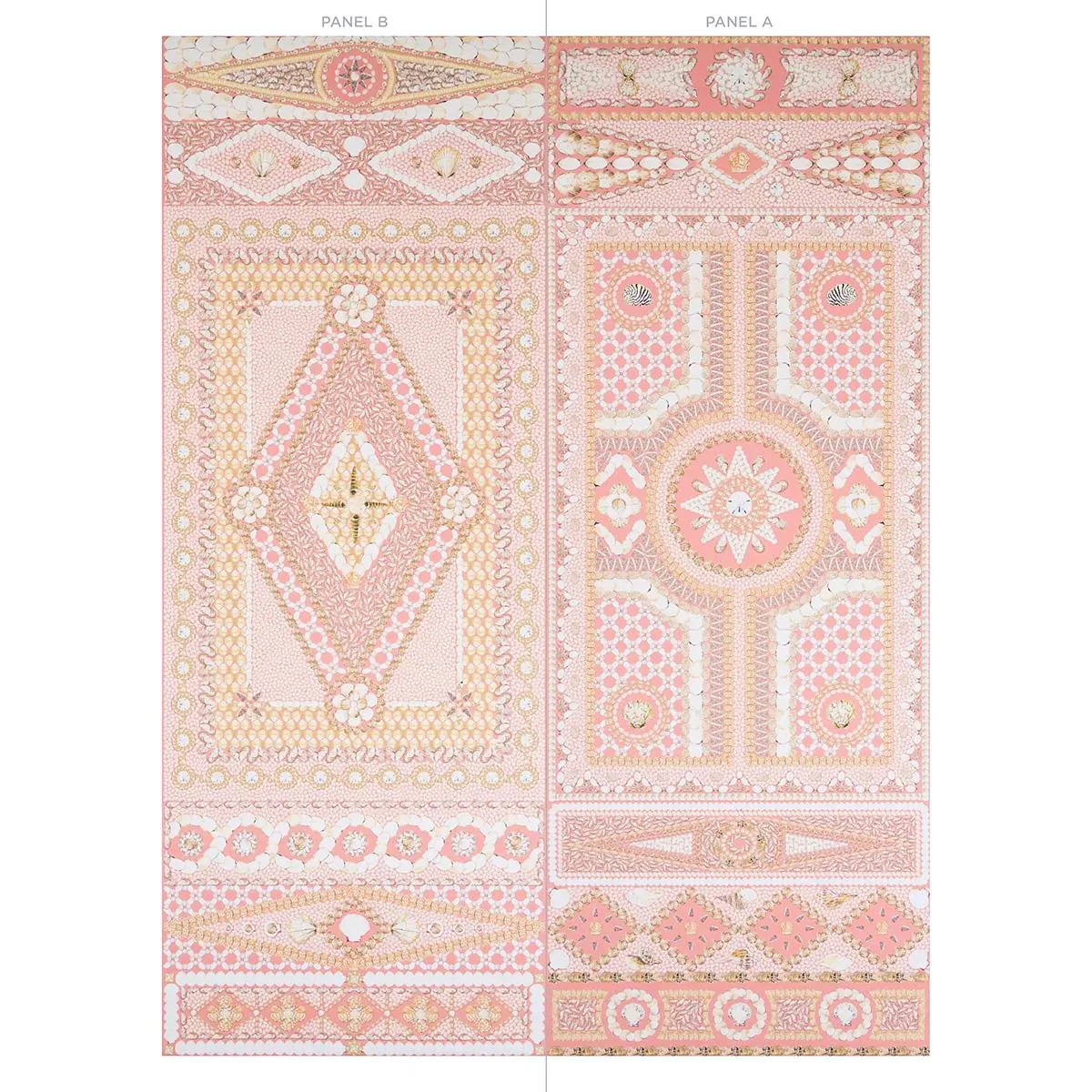 SHELL GROTTO PANEL B CORAL Schumacher Wallpaper wallpaper - SKU 5015167