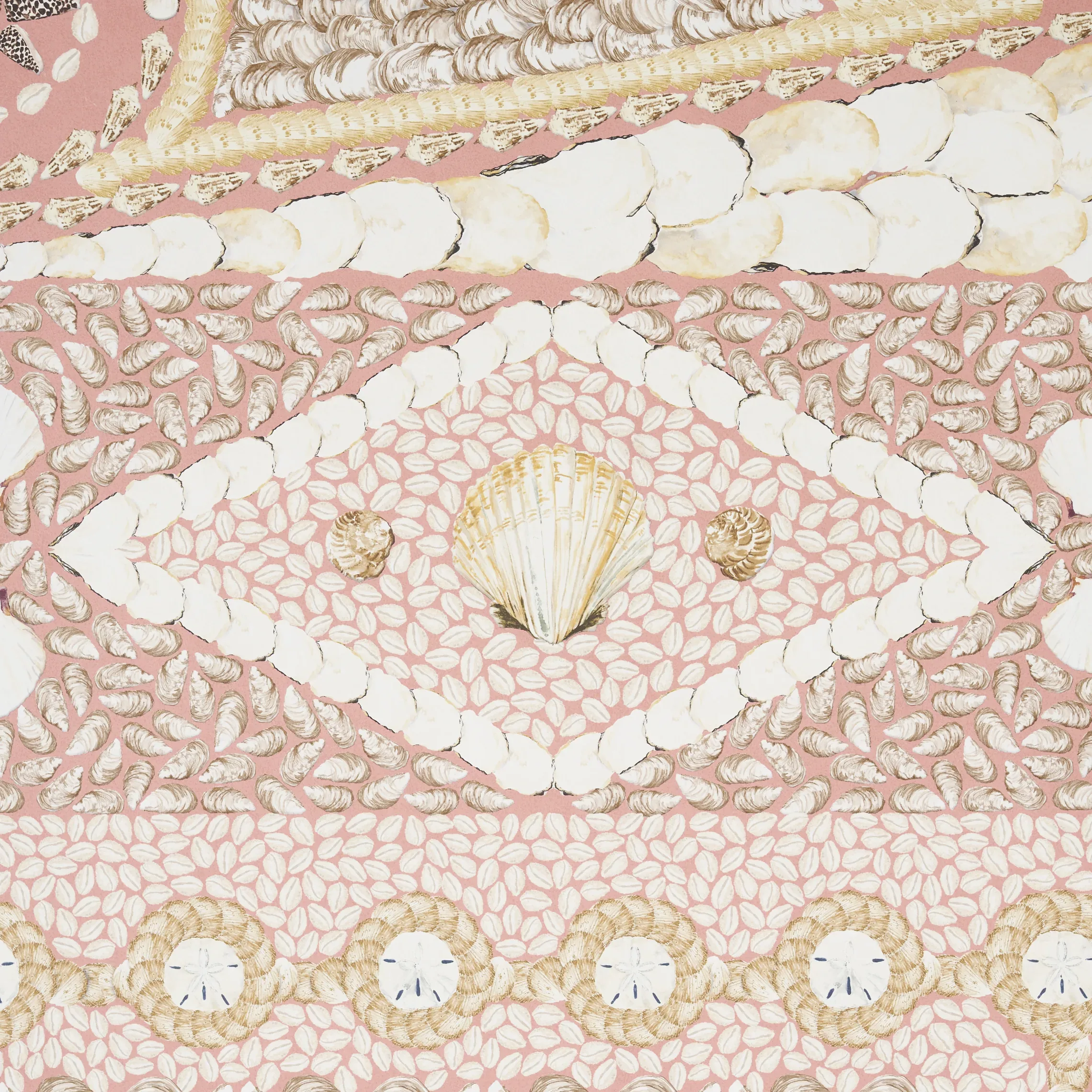 SHELL GROTTO PANEL B CORAL Schumacher Wallpaper wallpaper - SKU 5015167