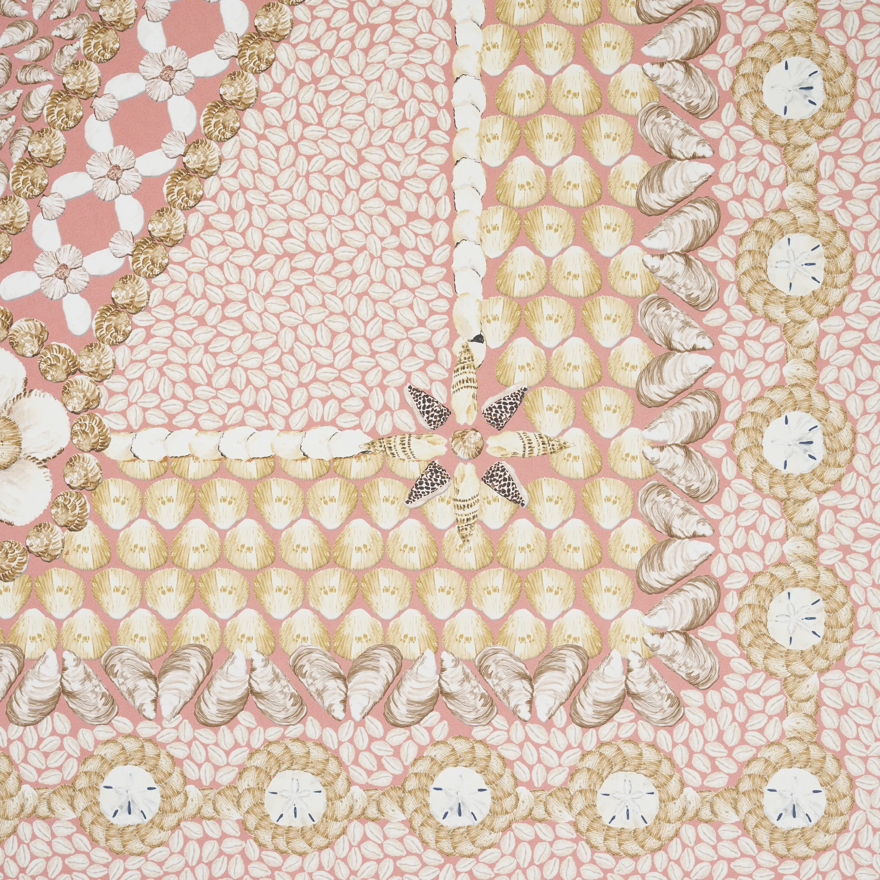 SHELL GROTTO PANEL B CORAL Schumacher Wallpaper wallpaper - SKU 5015167