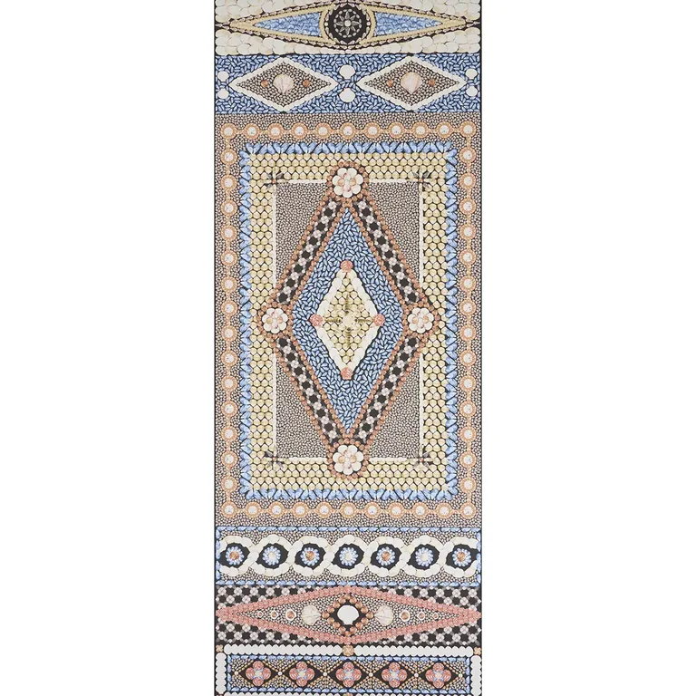 Schumacher SHELL GROTTO PANEL B wallpaper, color ONYX MULTI, SKU 5015162