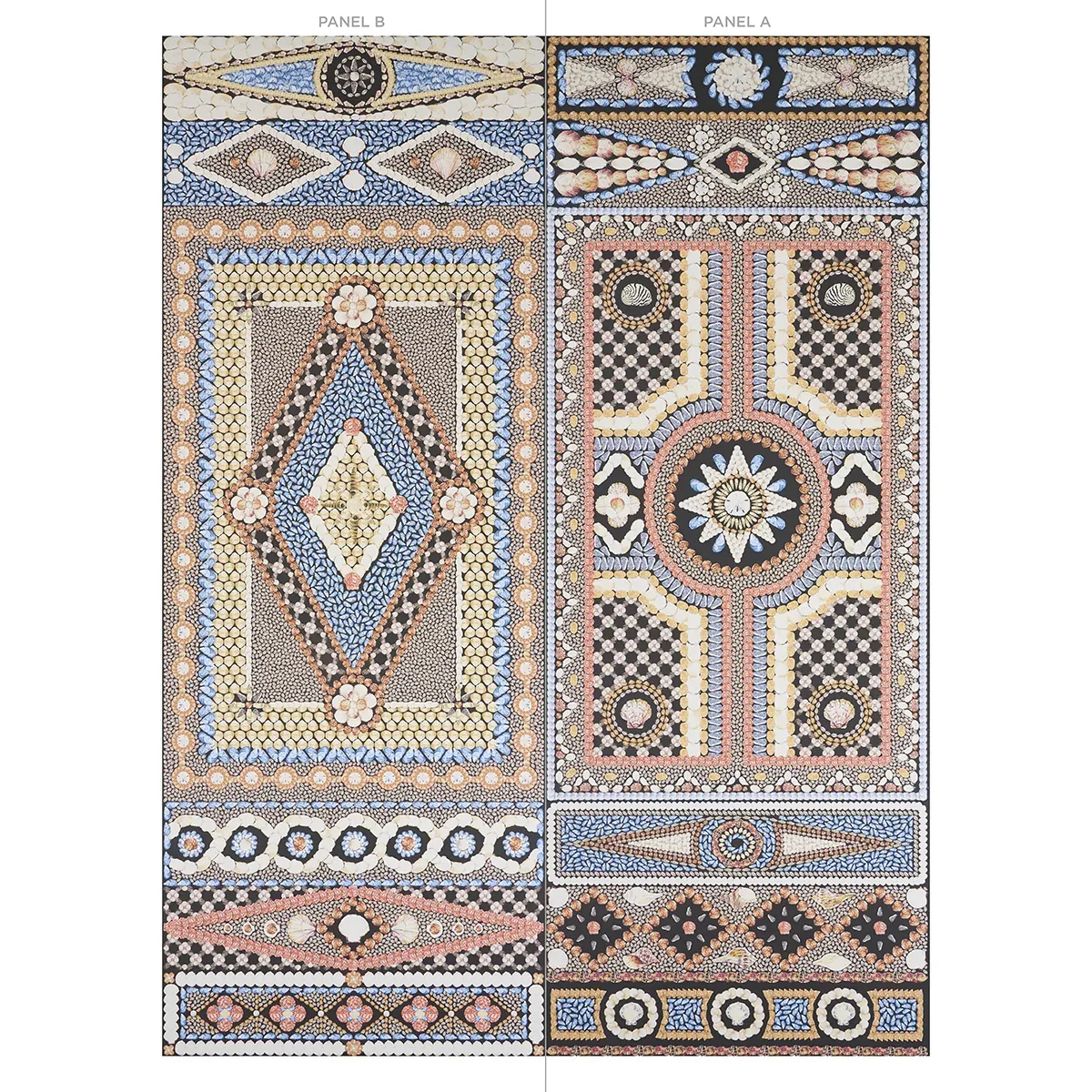 SHELL GROTTO PANEL B ONYX MULTI Schumacher Wallpaper wallpaper - SKU 5015162