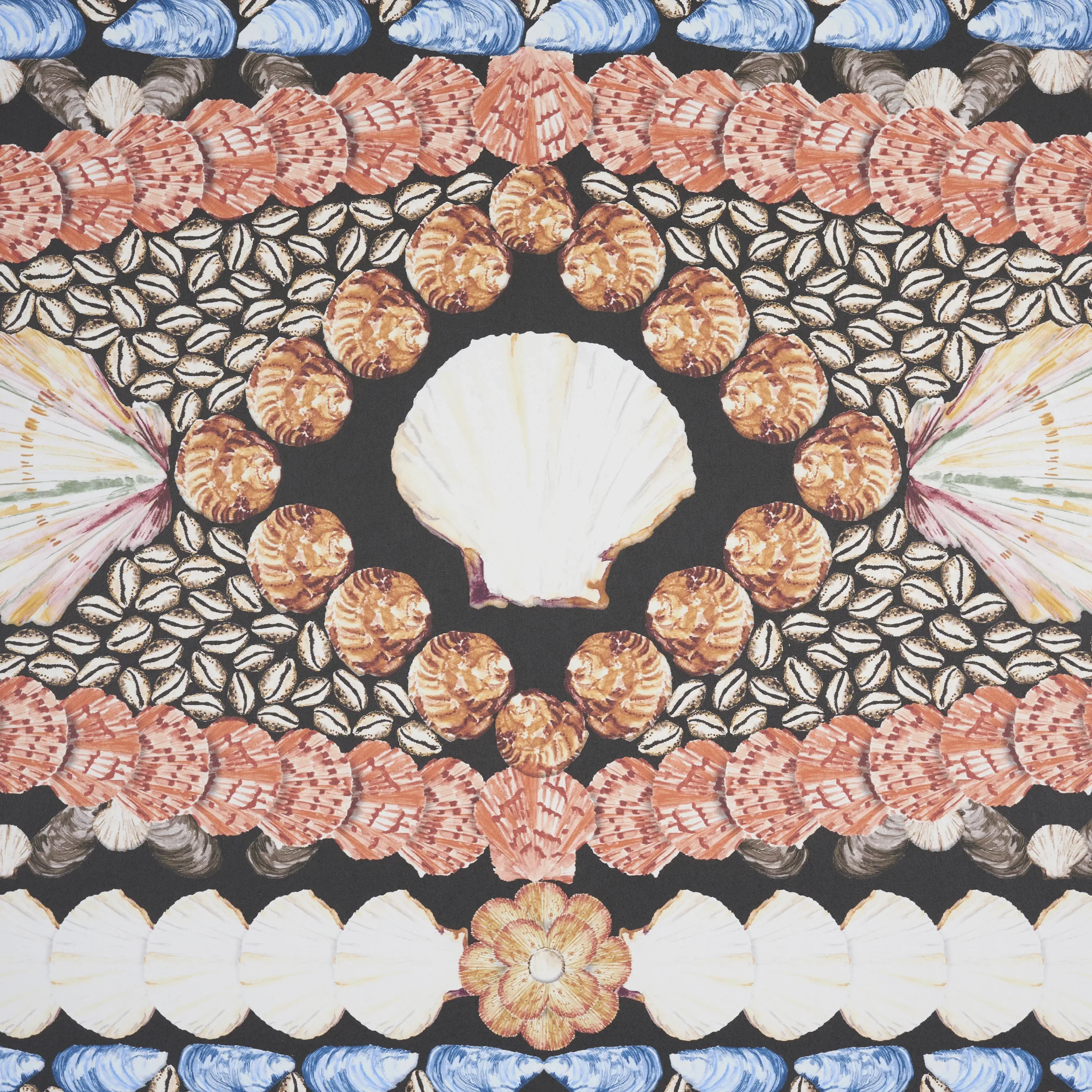 SHELL GROTTO PANEL B ONYX MULTI Schumacher Wallpaper wallpaper - SKU 5015162