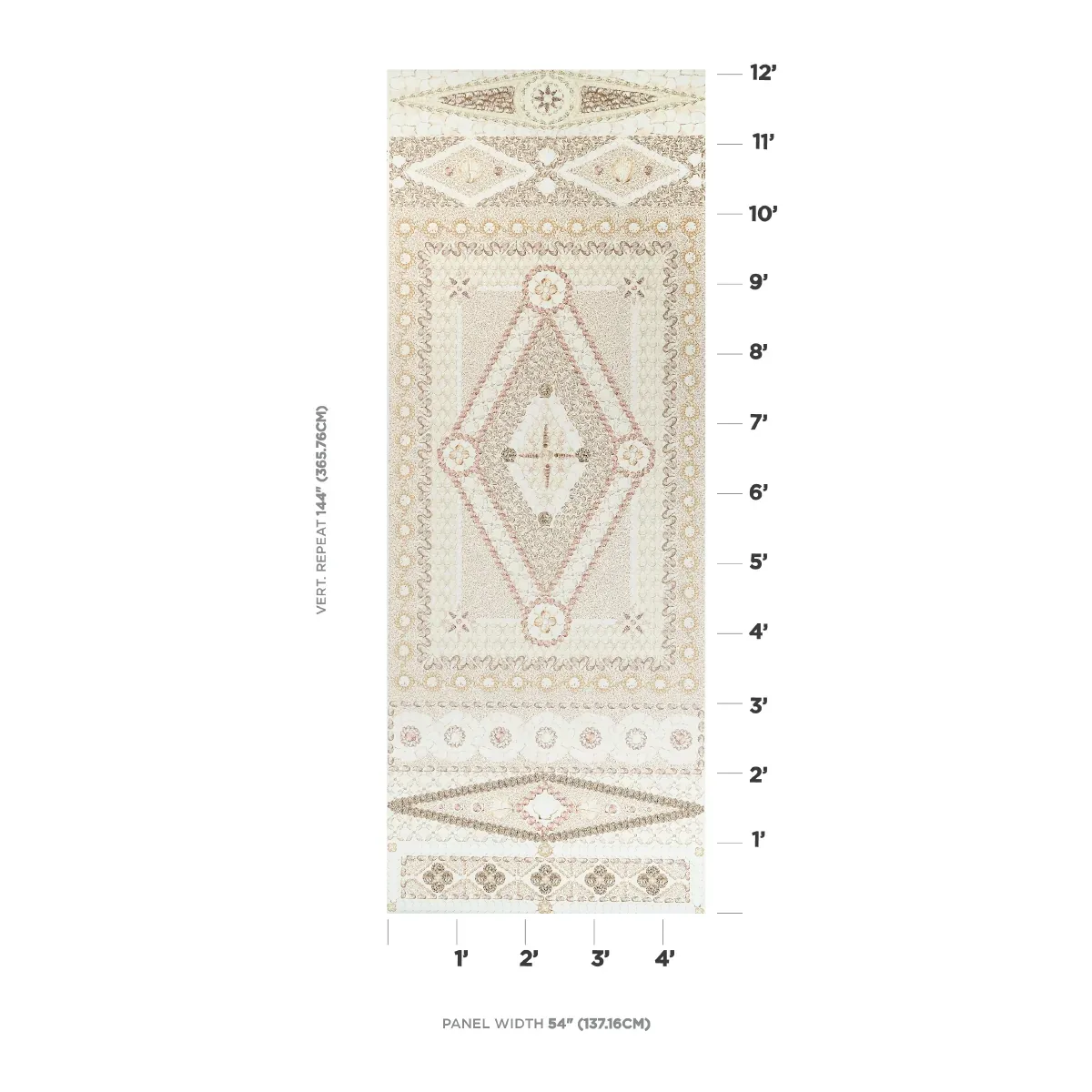 SHELL GROTTO PANEL B SAND Schumacher Wallpaper wallpaper - SKU 5015163