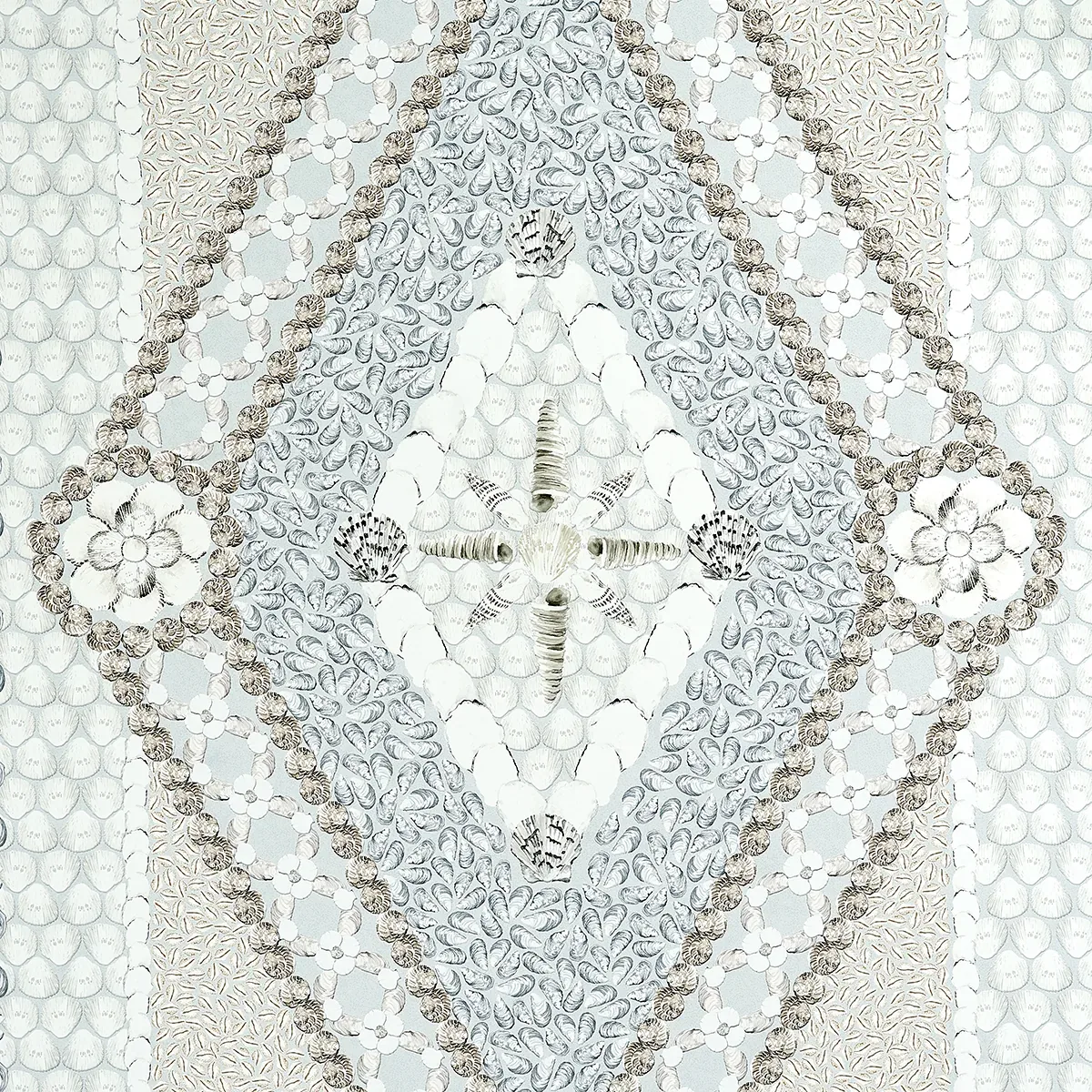 SHELL GROTTO PANEL B SEAFOAM Schumacher Wallpaper wallpaper - SKU 5015165