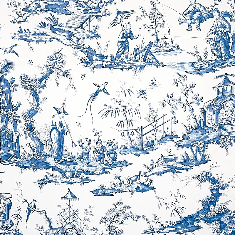 SHENGYOU TOILE BLUE Schumacher Wallpaper wallpaper - SKU 5012052