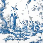 SHENGYOU TOILE BLUE Schumacher Wallpaper wallpaper - SKU 5012052