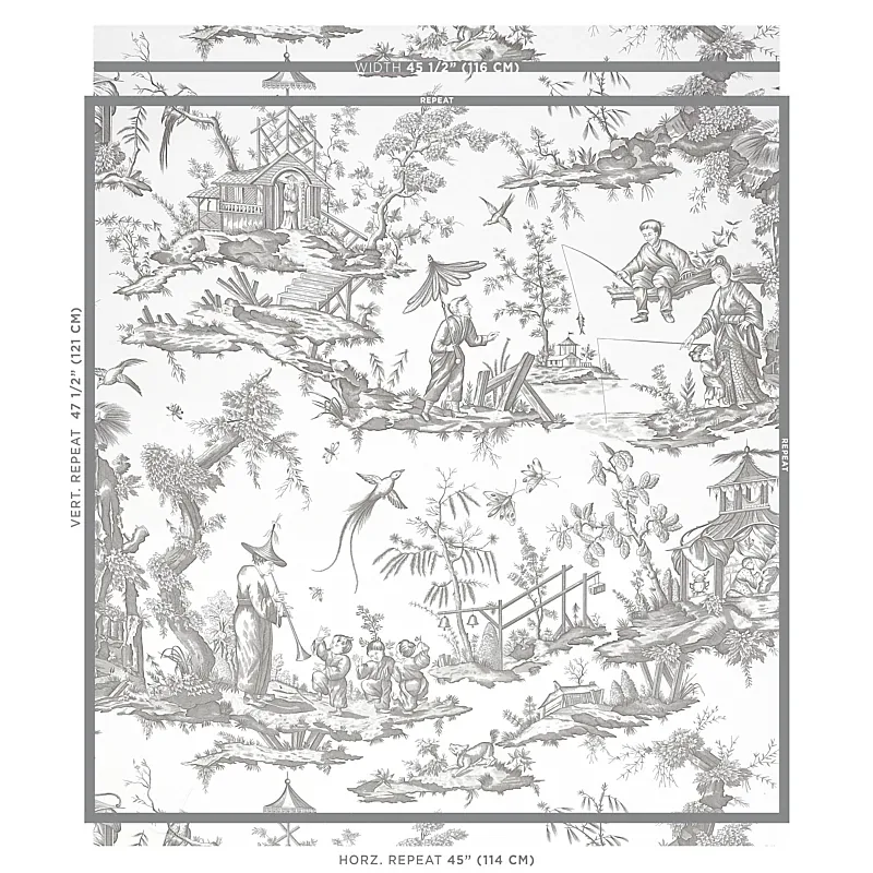 SHENGYOU TOILE DRIFTWOOD Schumacher Wallpaper wallpaper - SKU 5012050