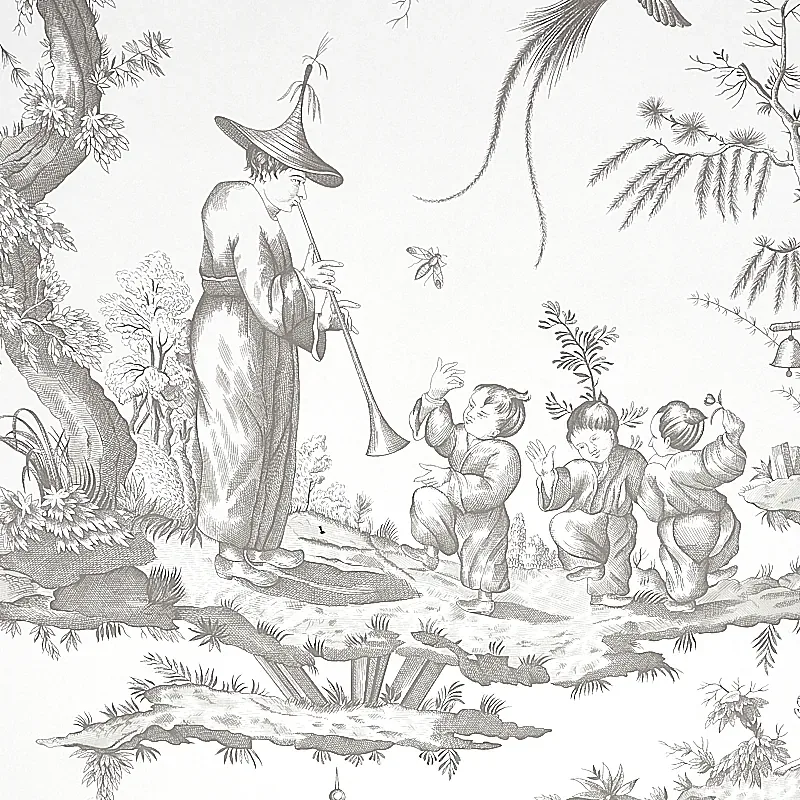SHENGYOU TOILE DRIFTWOOD Schumacher Wallpaper wallpaper - SKU 5012050