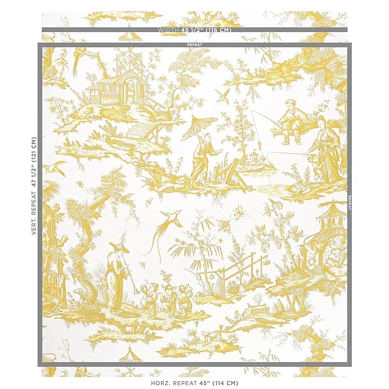 SHENGYOU TOILE YELLOW Schumacher Wallpaper wallpaper - SKU 5012051