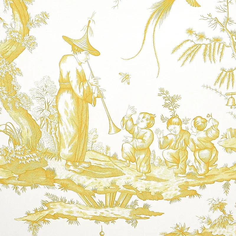 SHENGYOU TOILE YELLOW Schumacher Wallpaper wallpaper - SKU 5012051