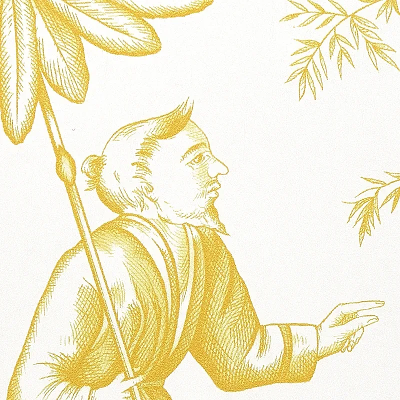 SHENGYOU TOILE YELLOW Schumacher Wallpaper wallpaper - SKU 5012051