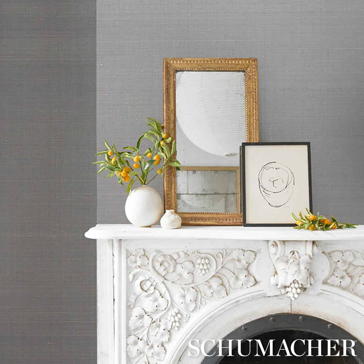 SHINNECOCK STEEL Schumacher Wallpaper wallpaper - SKU 2707193