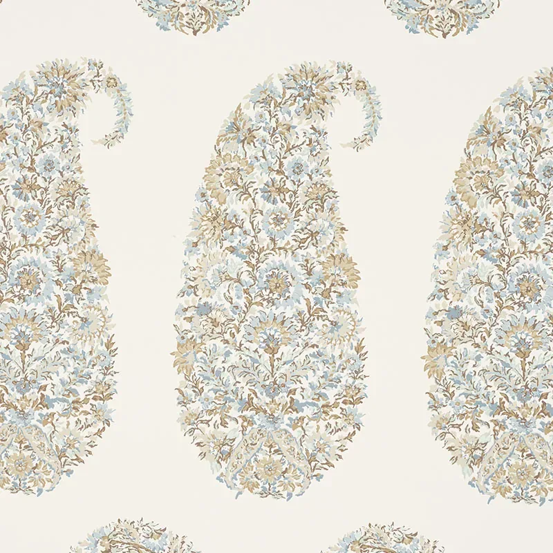 SHIRALA PAISLEY AQUA Schumacher Wallpaper wallpaper - SKU 5009971