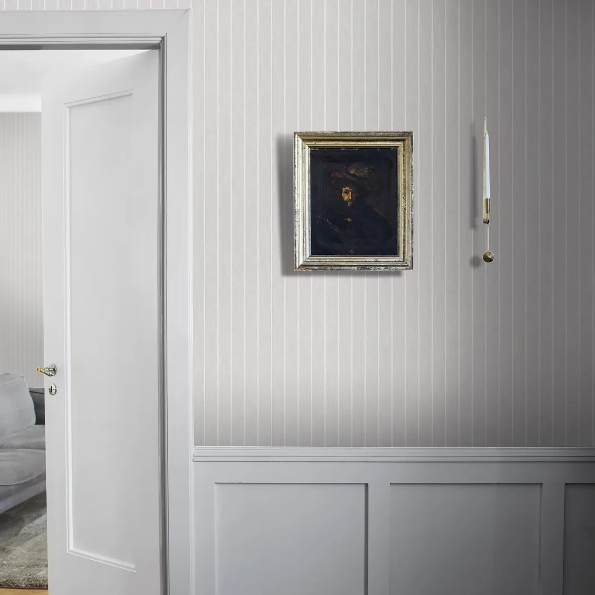 SHIRT STRIPE GREY Schumacher Wallpaper wallpaper - SKU 6857