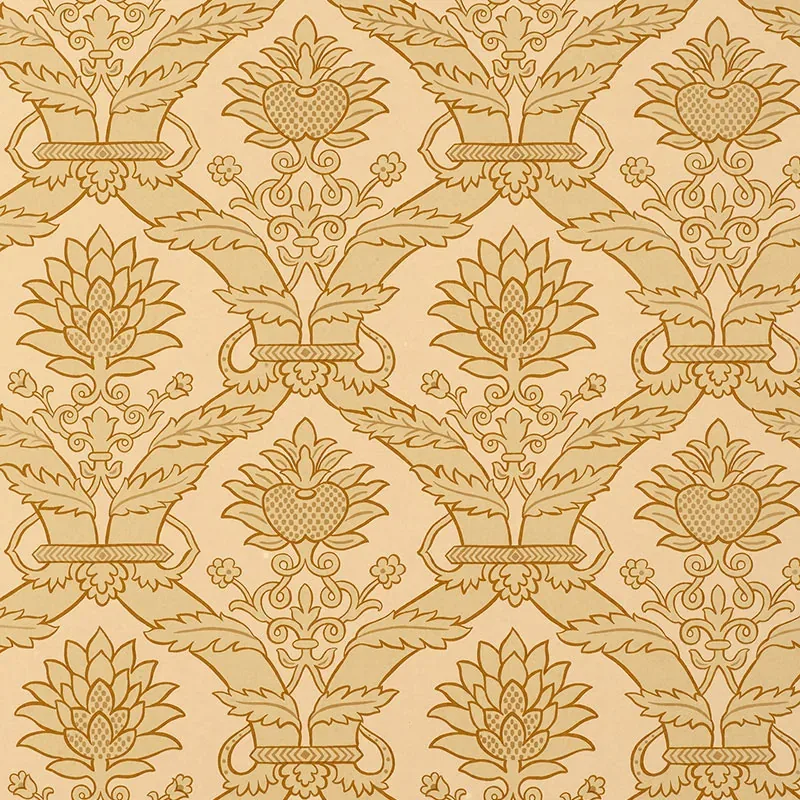 SIENA DAMASK NATURAL Schumacher Wallpaper wallpaper - SKU 5003650