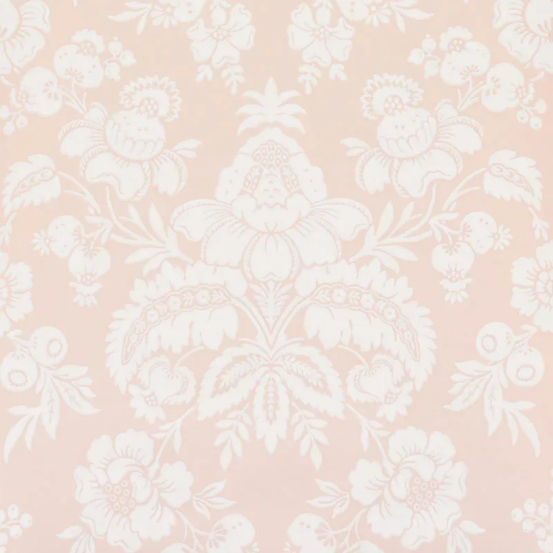 SIMONE DAMASK BLUSH Schumacher Wallpaper wallpaper - SKU 5009611