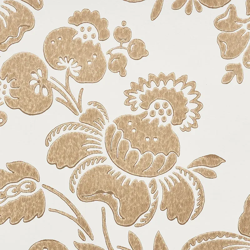 SIMONE DAMASK GOLD Schumacher Wallpaper wallpaper - SKU 5009610