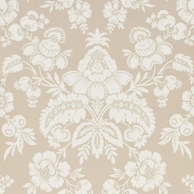 SIMONE DAMASK STONE Schumacher Wallpaper wallpaper - SKU 5009612