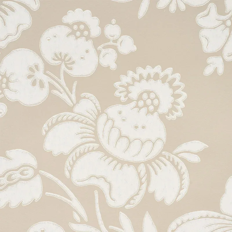 SIMONE DAMASK STONE Schumacher Wallpaper wallpaper - SKU 5009612