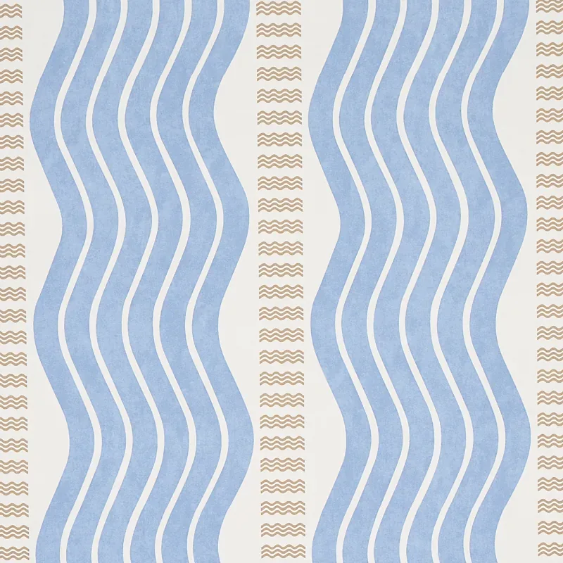 SINA STRIPE BLUE Schumacher Wallpaper wallpaper - SKU 5012122