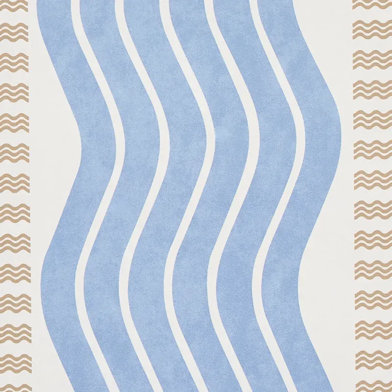 SINA STRIPE BLUE Schumacher Wallpaper wallpaper - SKU 5012122