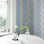 SINA STRIPE BLUE Schumacher Wallpaper wallpaper - SKU 5012122