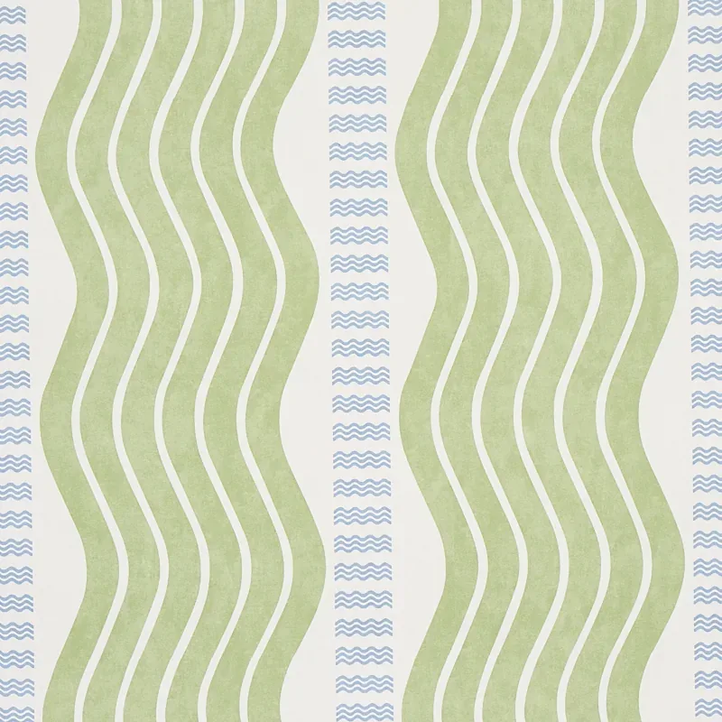 SINA STRIPE GREEN Schumacher Wallpaper wallpaper - SKU 5012120