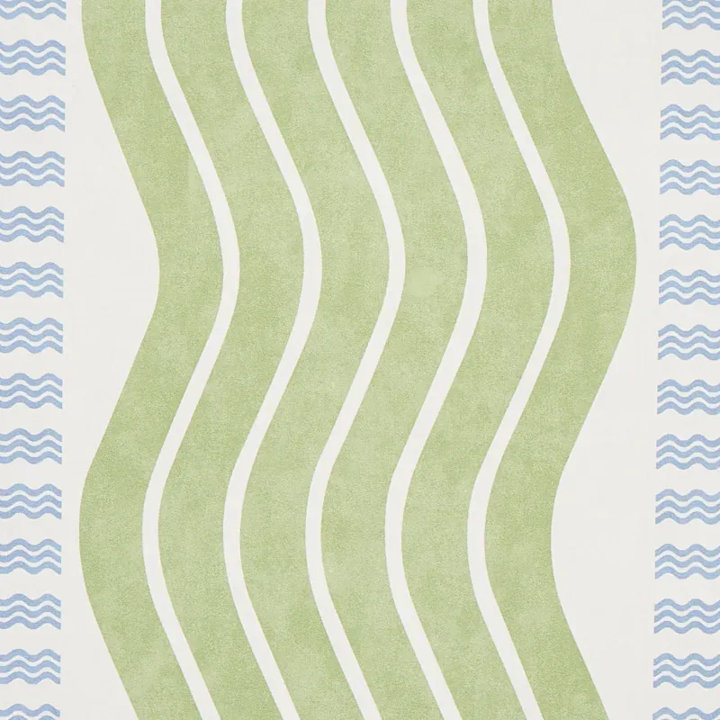 SINA STRIPE GREEN Schumacher Wallpaper wallpaper - SKU 5012120