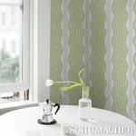 SINA STRIPE GREEN Schumacher Wallpaper wallpaper - SKU 5012120