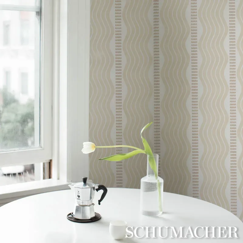 SINA STRIPE - SAND Schumacher Wallpaper | Wallpaper Twins SINA STRIPE SAND Schumacher Wallpaper wallpaper - SKU 5012121