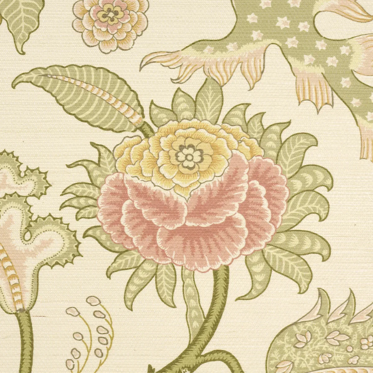 SINHALA SISAL - PINK & GREEN Schumacher Wallpaper | Wallpape SINHALA SISAL PINK & GREEN Schumacher Wallpaper wallpaper - SKU 5016690