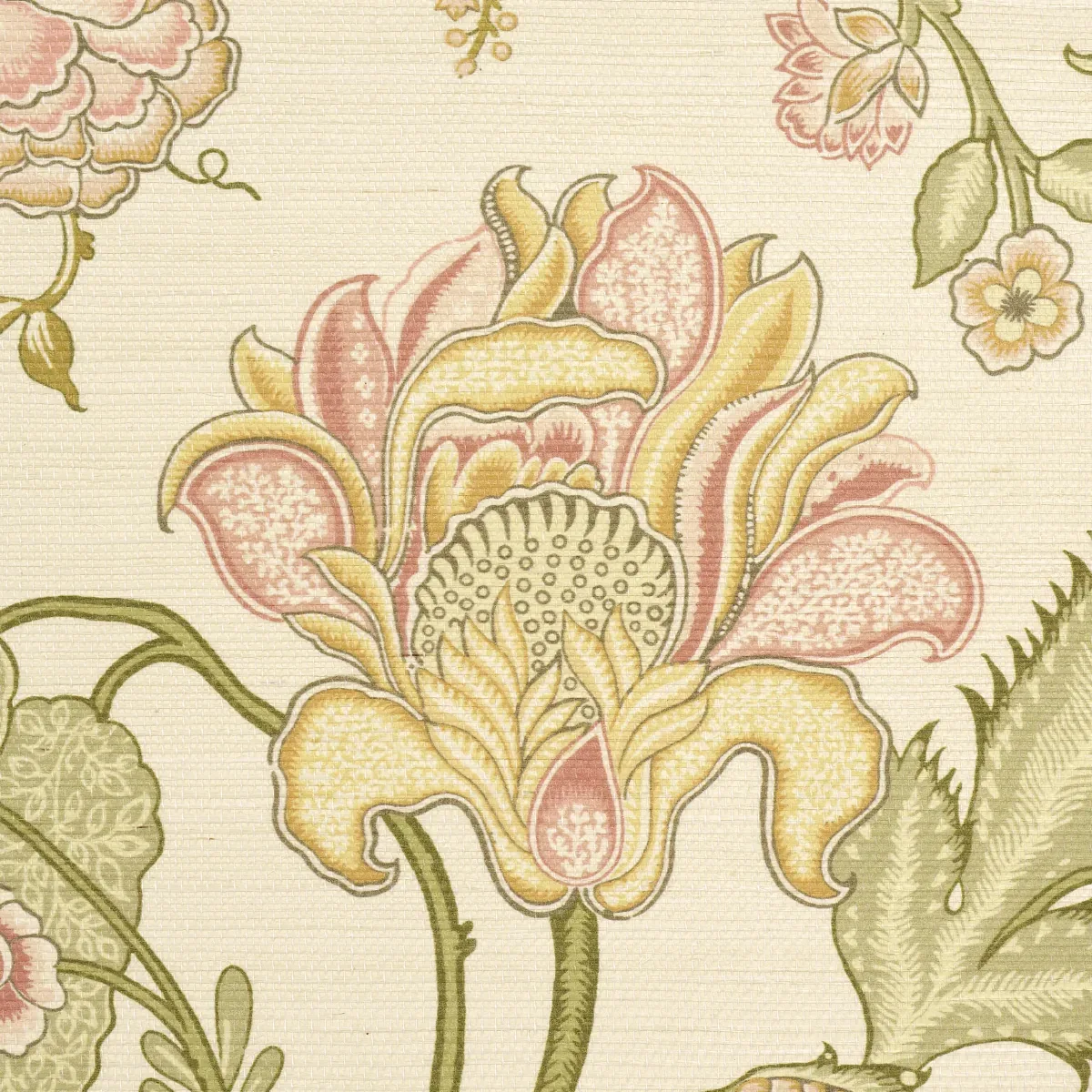 SINHALA SISAL - PINK & GREEN Schumacher Wallpaper | Wallpape SINHALA SISAL PINK & GREEN Schumacher Wallpaper wallpaper - SKU 5016690