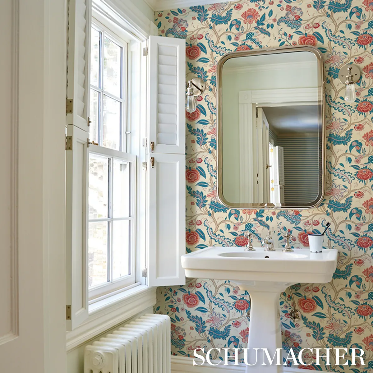 SINHALA SISAL ROUGE & INDIGO Schumacher Wallpaper wallpaper - SKU 5016691