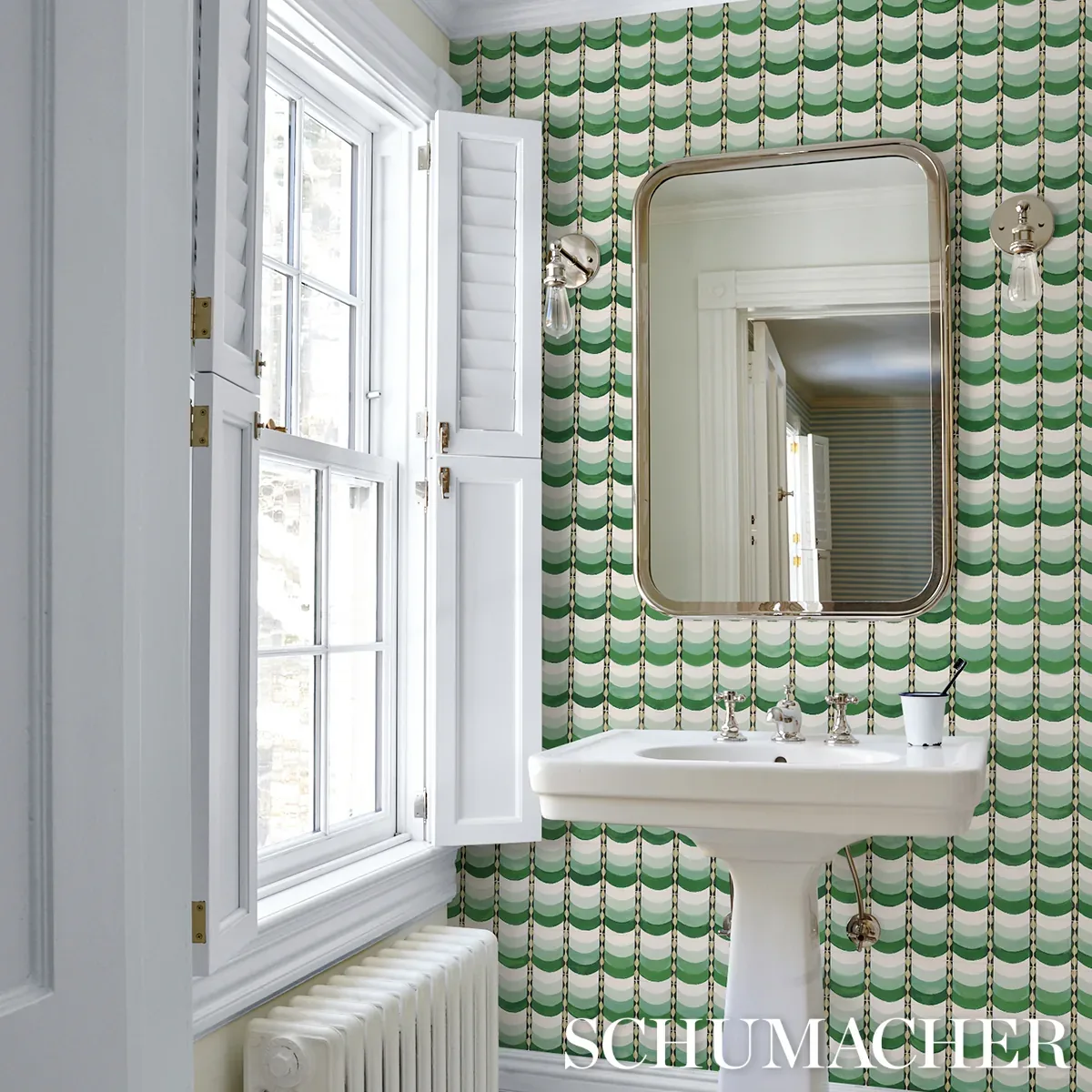 SINTRA GREEN Schumacher Wallpaper wallpaper - SKU 5015351
