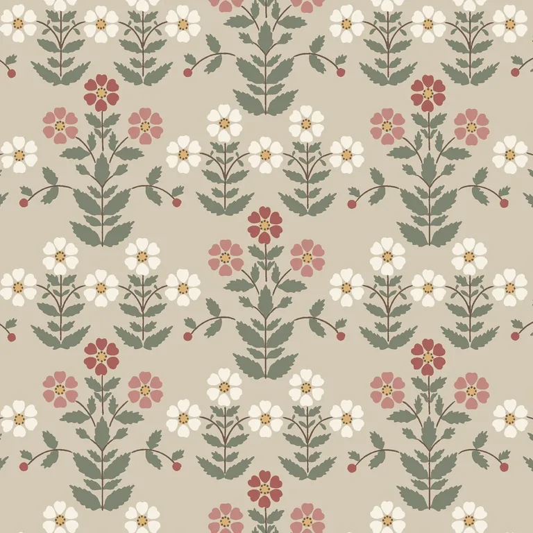 Schumacher SIPPOR wallpaper, color PINKS AND NATURAL, SKU 4810
