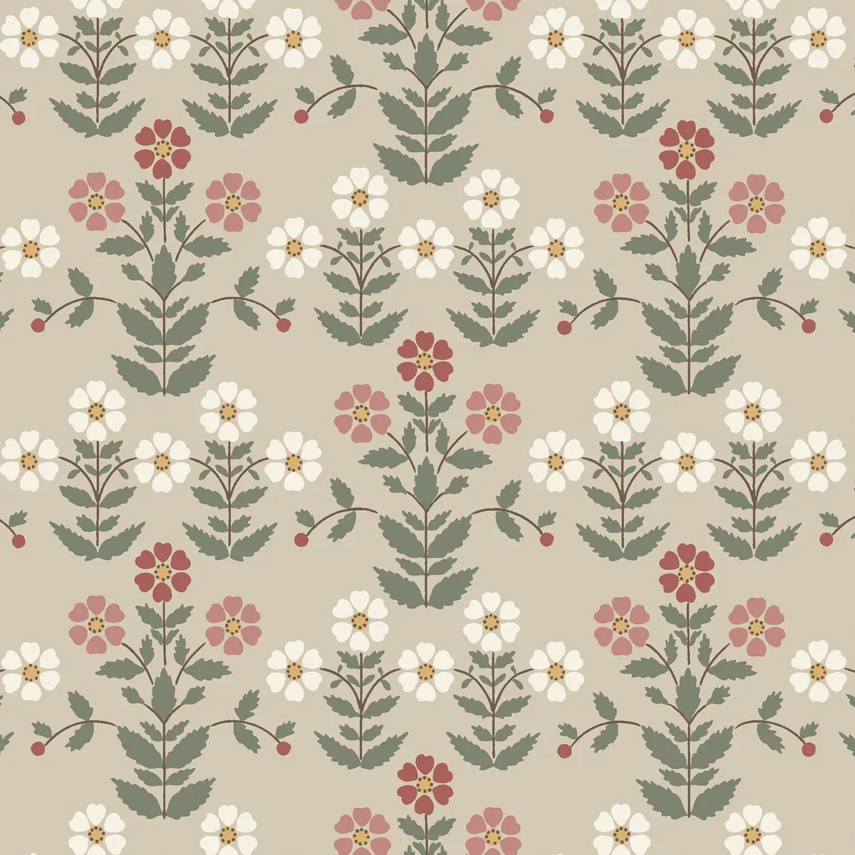 SIPPOR PINKS AND NATURAL Schumacher Wallpaper wallpaper - SKU 4810