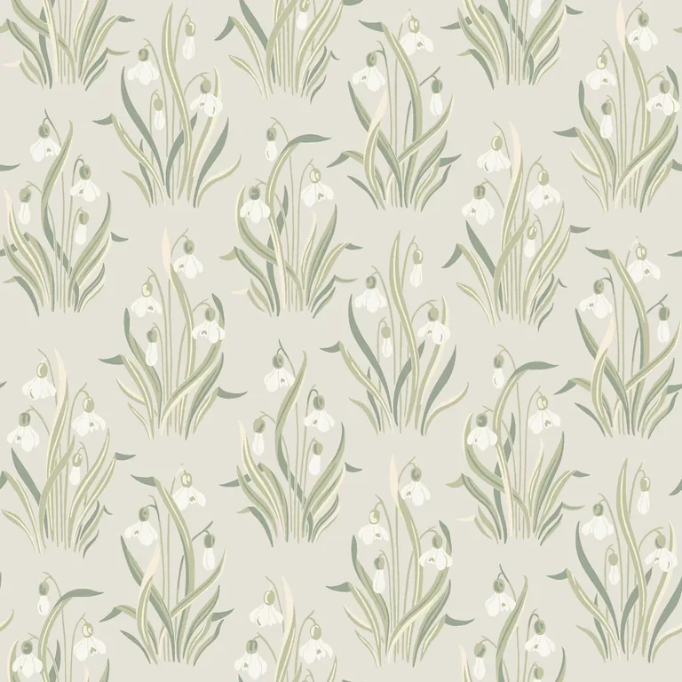 Schumacher SNÖDROPPE wallpaper, color LEAF, SKU 4835