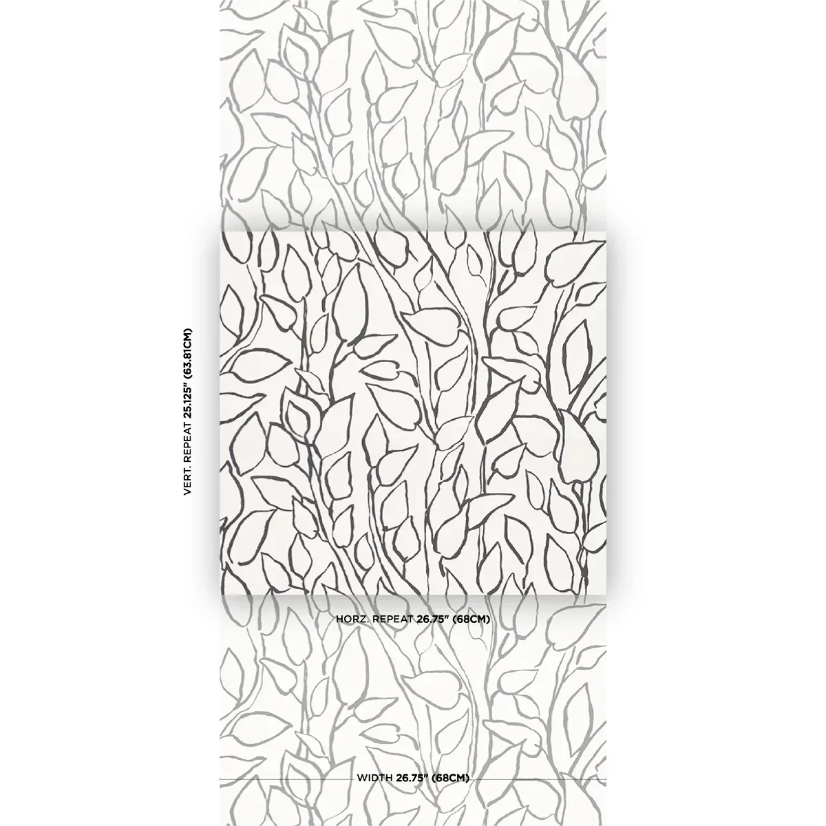 SOLANDRA VINE BLACK Schumacher Wallpaper wallpaper - SKU 5010071
