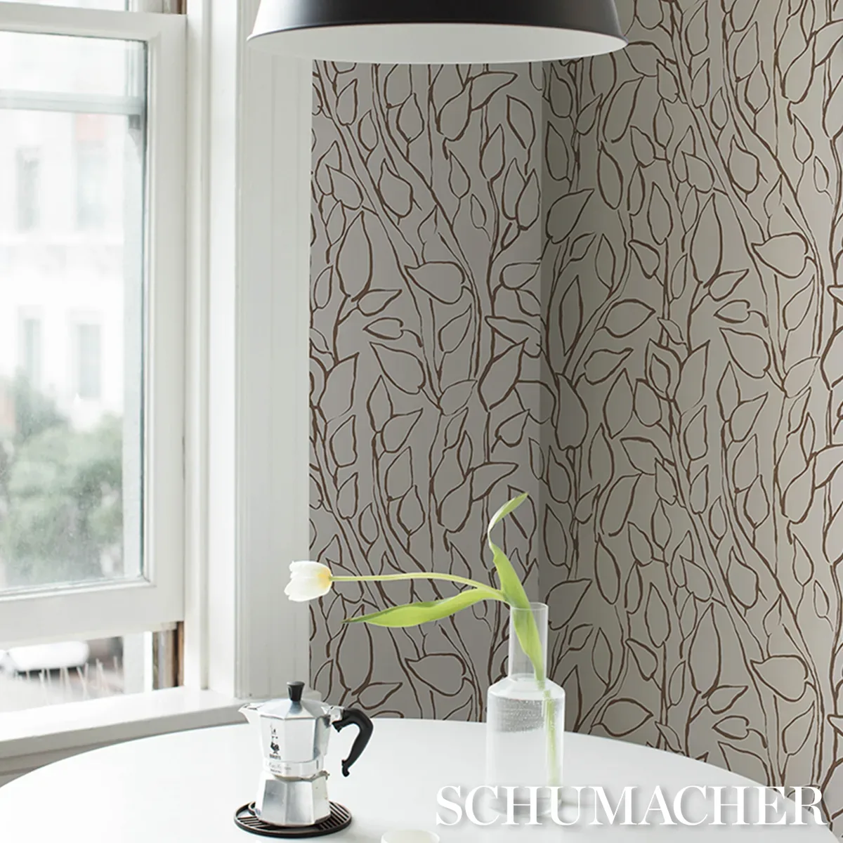 SOLANDRA VINE BROWN Schumacher Wallpaper wallpaper - SKU 5010074