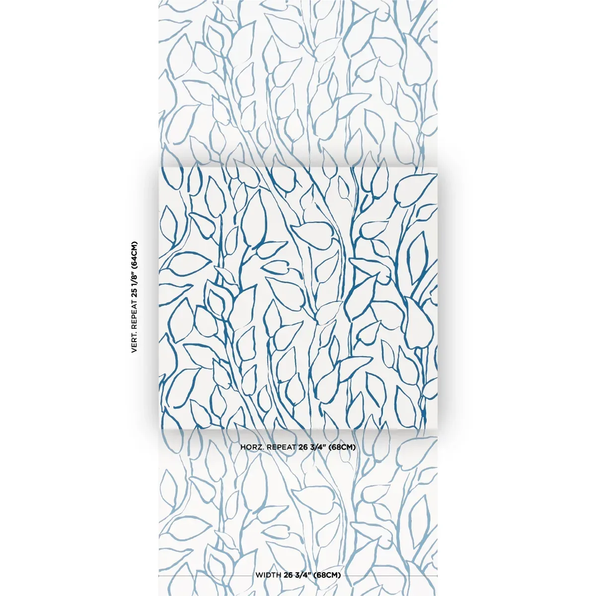 SOLANDRA VINE NAVY Schumacher Wallpaper wallpaper - SKU 5010073