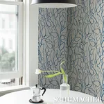 SOLANDRA VINE NAVY Schumacher Wallpaper wallpaper - SKU 5010073