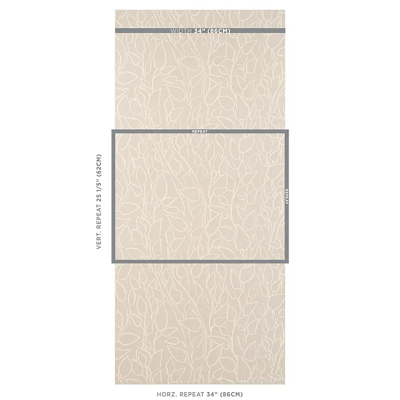 SOLANDRA VINE SISAL GREY Schumacher Wallpaper wallpaper - SKU 5013040