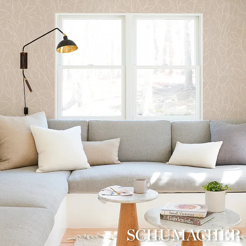 SOLANDRA VINE SISAL GREY Schumacher Wallpaper wallpaper - SKU 5013040