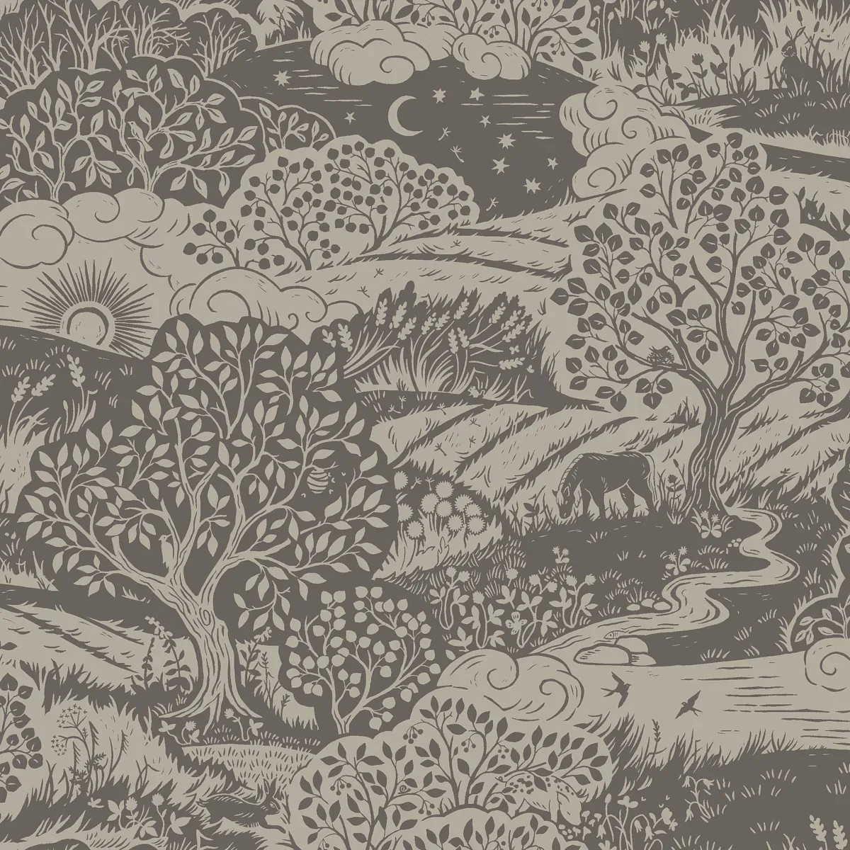 SOLÄNGEN CHARCOAL Schumacher Wallpaper wallpaper - SKU 5831