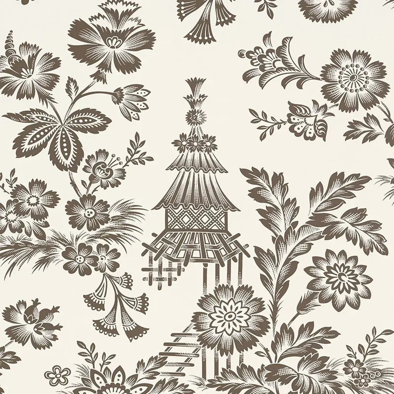 SONG GARDEN COCOA Schumacher Wallpaper wallpaper - SKU 5007032
