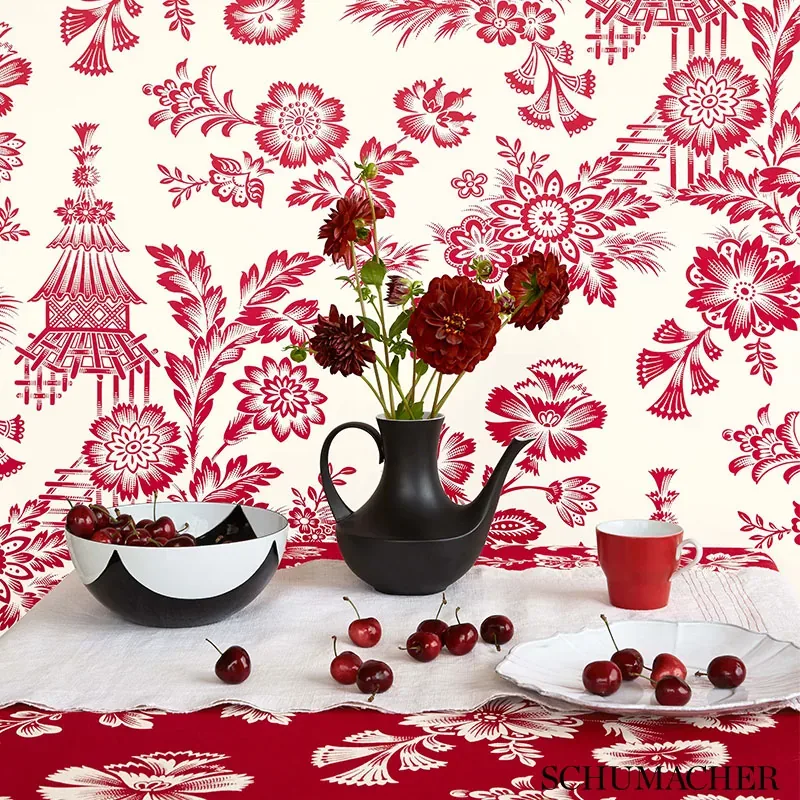 SONG GARDEN PORCELAIN Schumacher Wallpaper wallpaper - SKU 5007030
