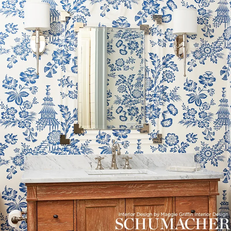 SONG GARDEN PORCELAIN Schumacher Wallpaper wallpaper - SKU 5007030