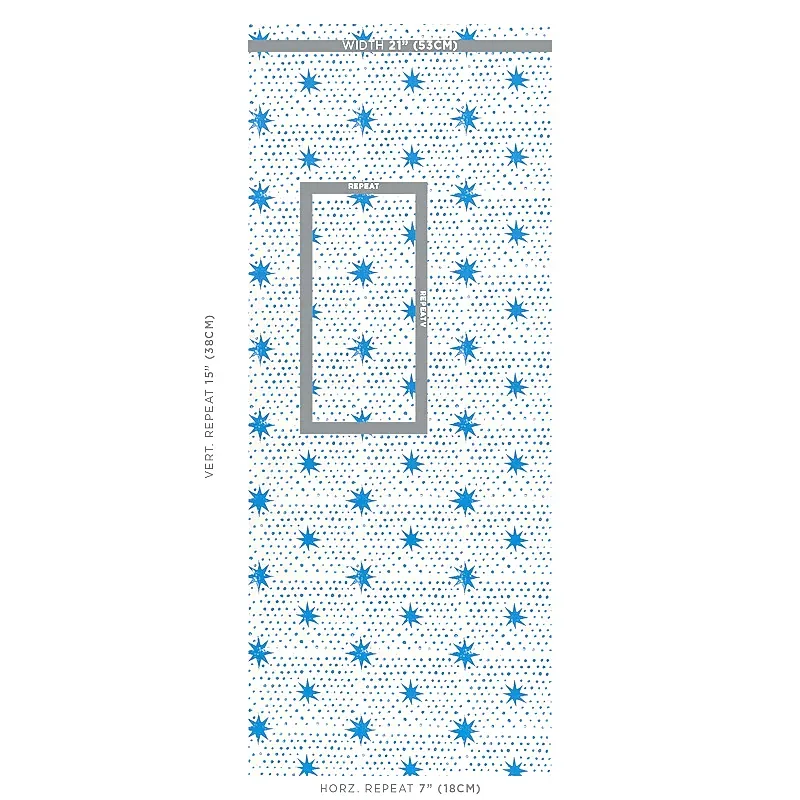 Spot & Star BLUE Schumacher Wallpaper wallpaper - SKU 5011170