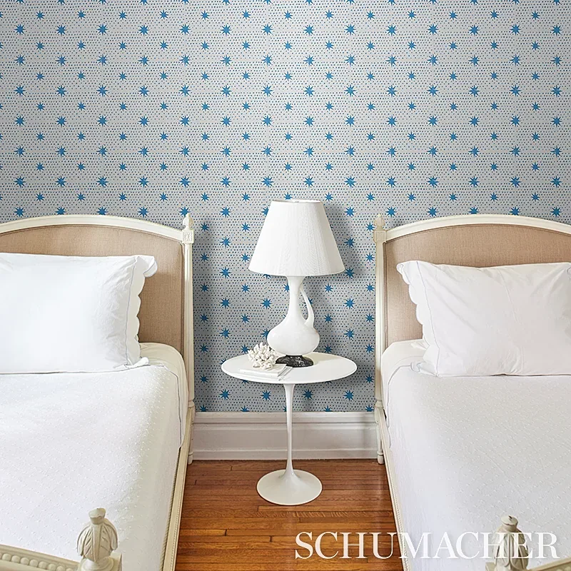 Spot & Star BLUE Schumacher Wallpaper wallpaper - SKU 5011170