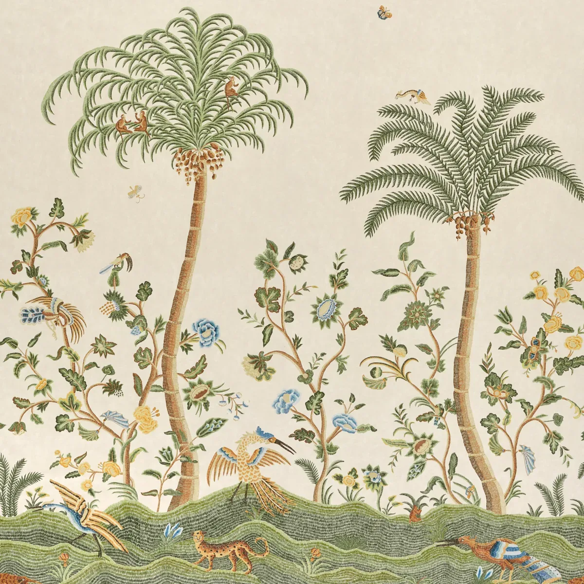 SPOTSWOOD CREWEL 2 PANEL SET SAGE Schumacher Wallpaper wallpaper - SKU 5017321